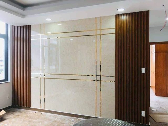 Dự án thi công tấm PVC vân đá hoàn thiện cho không gian sang trọng nhà bác Thu - Hà Nội